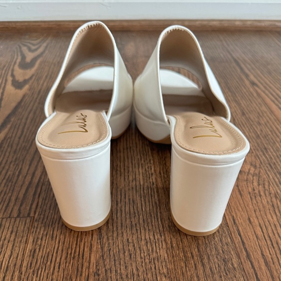 Lulus Curtis Platform Peep Toe High Heel - White. - Picture 7 of 9